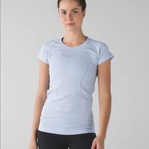 Light blue lulu lemon top- warn once